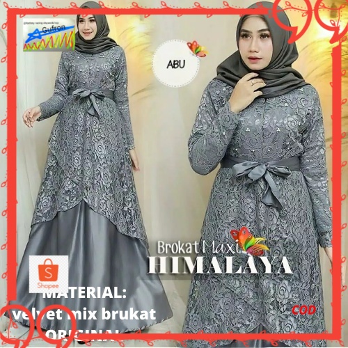 GAMIS REMAJA MAXI BROKAT TERBARU 2022  HIMALAYA DRESS/DRESS BIG SIZE GAMIS MURAH DRESS MUSLIM GAMIS 