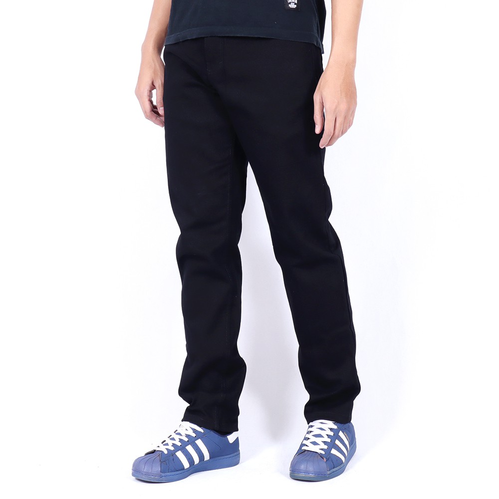 Linkswear Celana  Jeans Hitam Reguler Fit Pria  Panjang  