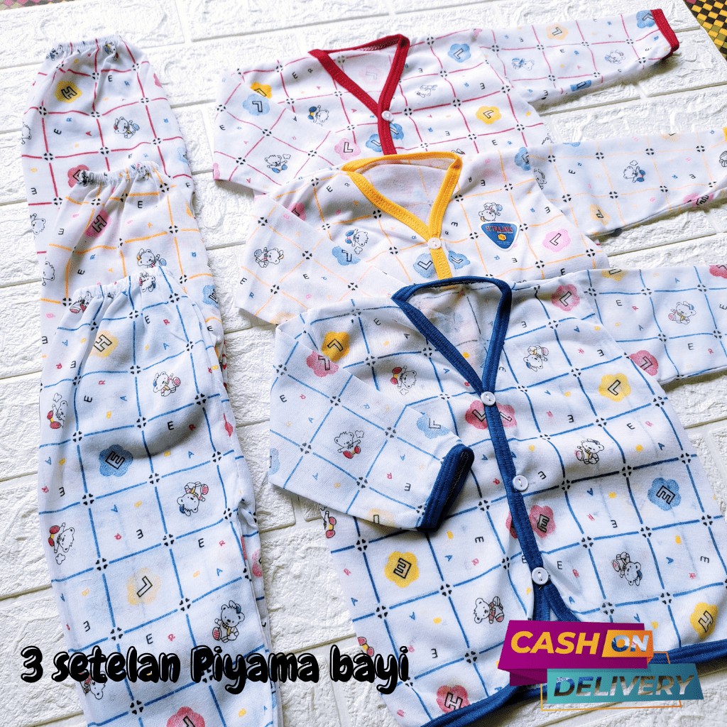 3 Setelan Baju Celana Bayi Panjang Murah