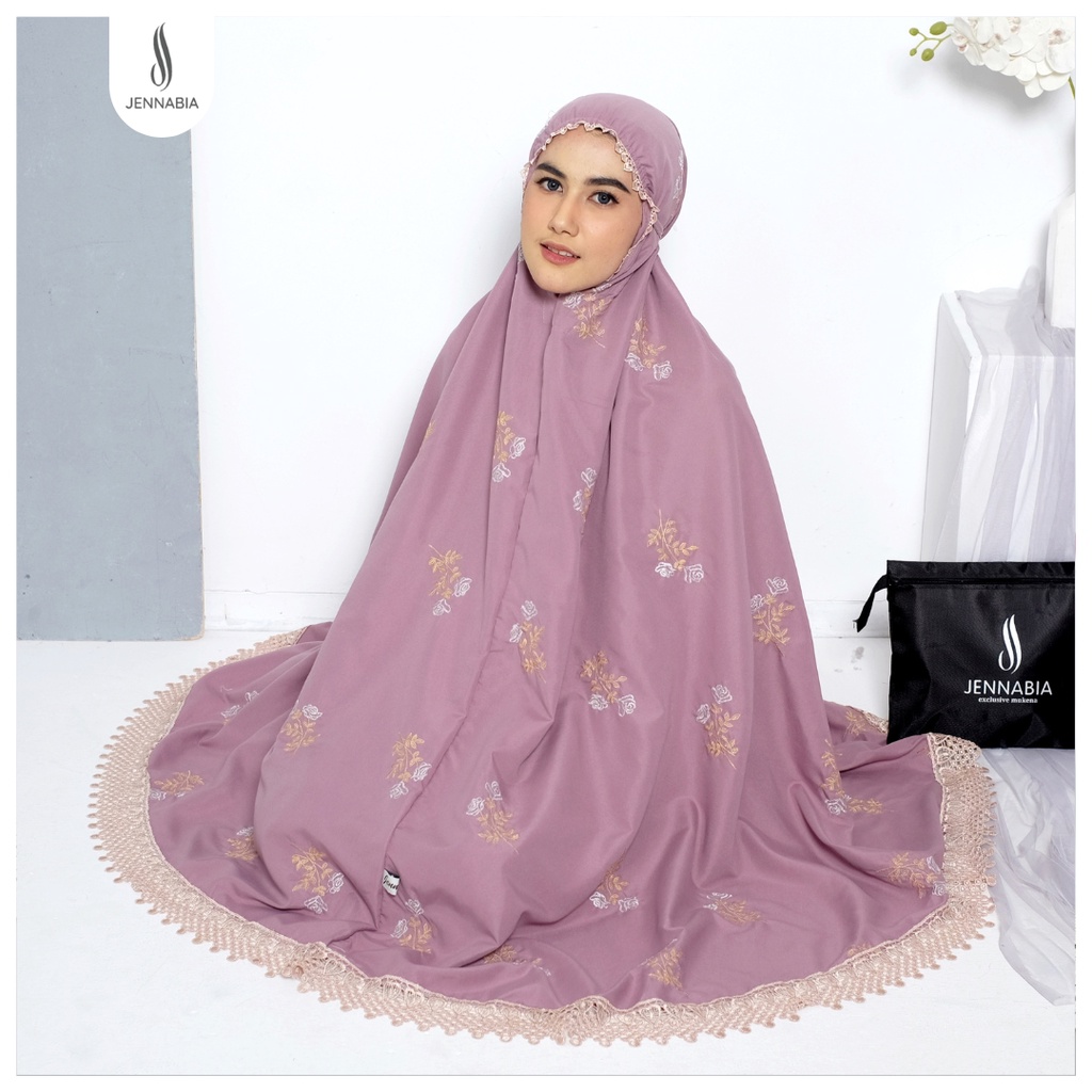 JENNABIA - Mukena Dewasa Katun Premium Bordir Cantik Kirania Mewah Terbaru Murah