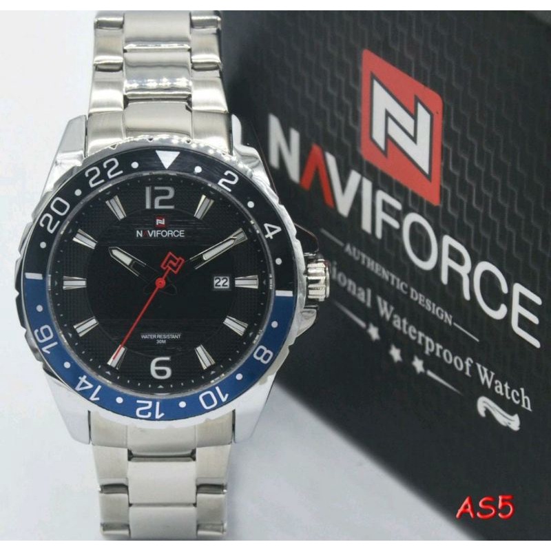 Jam Tangan Rantai Naviforce Jam Tangan Pria Stainliss Steel Pria Jam Outdoor Analog Digital