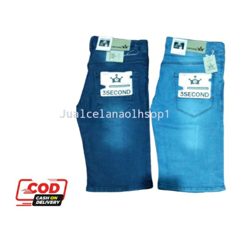 celana pendek jeans pria slim fit/ jeans pria stread