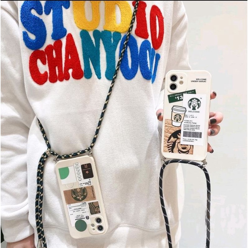 [READY STOCK] Lanyard sling case vivo Y20 Y30 model starbucks