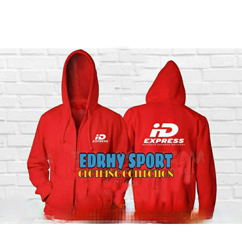 JAKET ZIPPER HOODIE ID EXPRESS EXPEDISI PENGIRIMAN / JAKET KURIR ID EXPRESS
