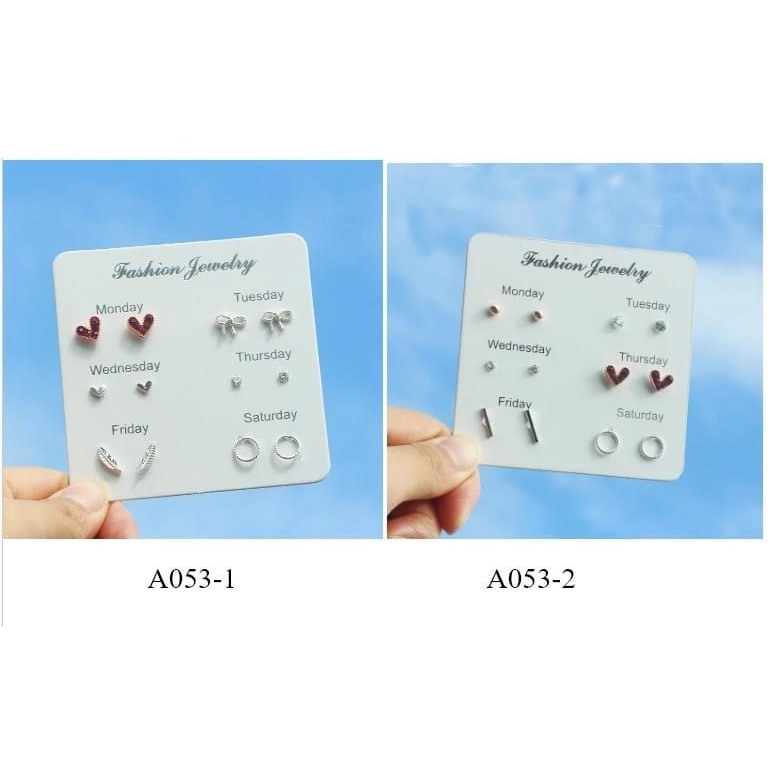 ANTING WANITA 6 PASANG ANTING TUSUK SIMPLE KREATIF GAYA KOREA UNTUK WANITA-6
