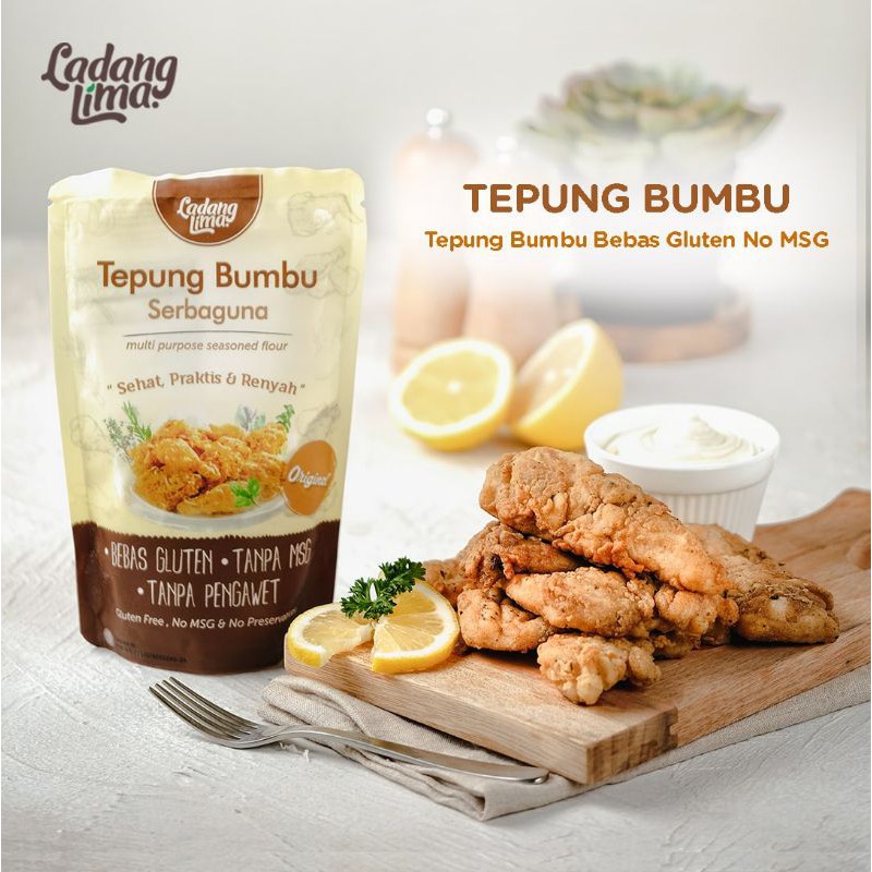 

Ladang Lima Tepung Bumbu Goreng Serbaguna 150 Gr Tepung sehat tanpa MSG