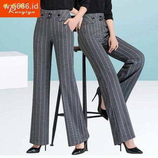  Celana  Panjang Model  Lebar  Motif Garis Vertikal untuk 