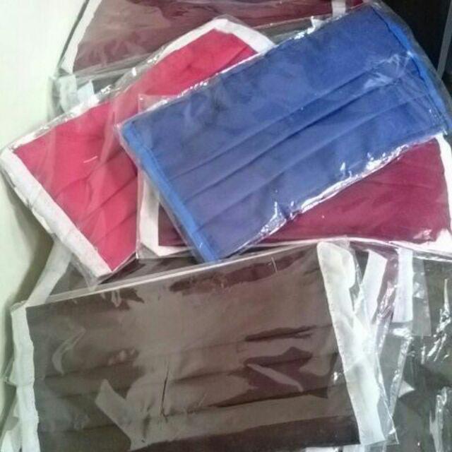 Masker Kain Tali Panjang Dua Lapis Bisa Diisi Tissue/tisu Hijab Hijaber Friendly Polos Anti Virus