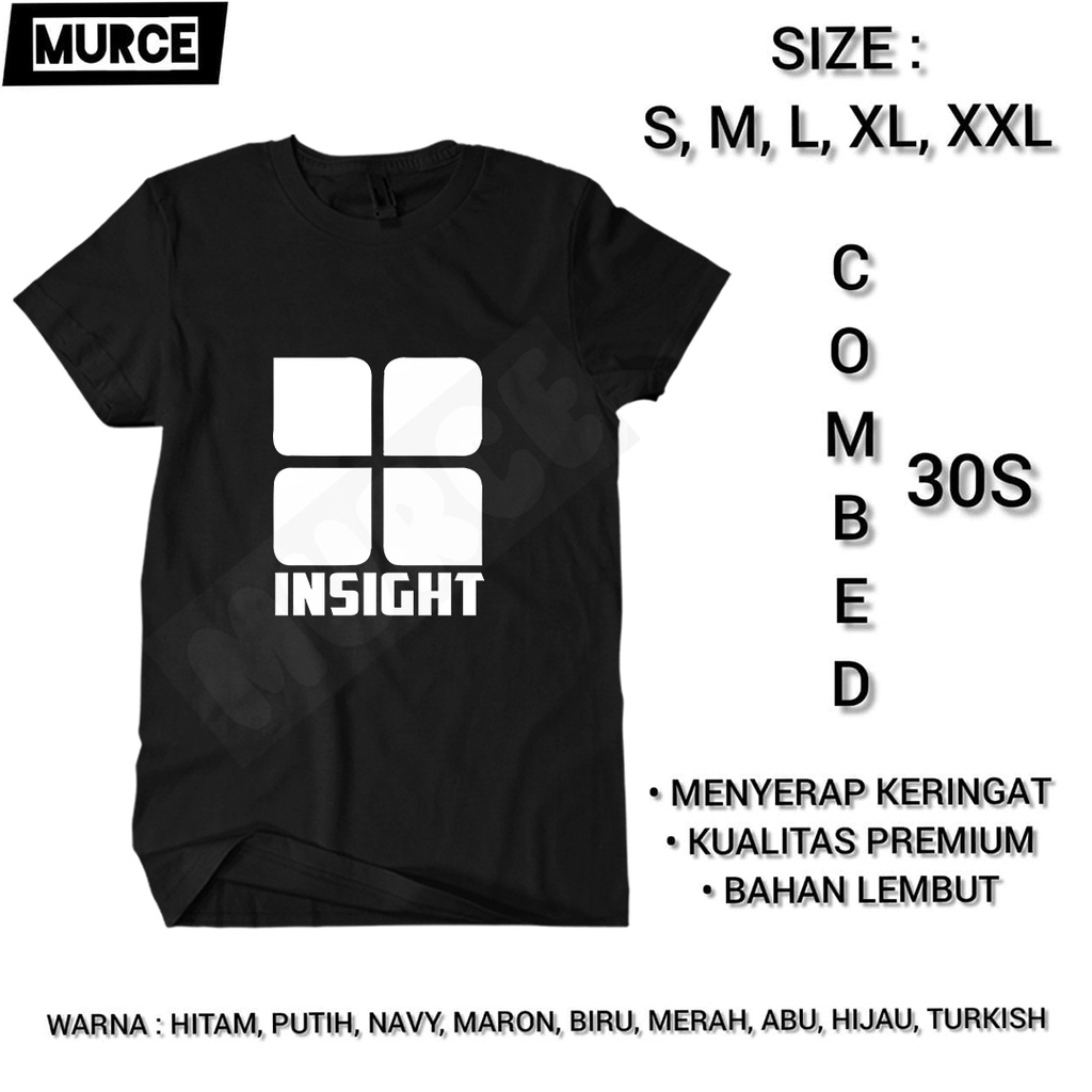 T Shirt Kaos Pria Insight Original Desain Simple Cotton Combed 30s Baju Lengan Pendek Dewasa Distro 