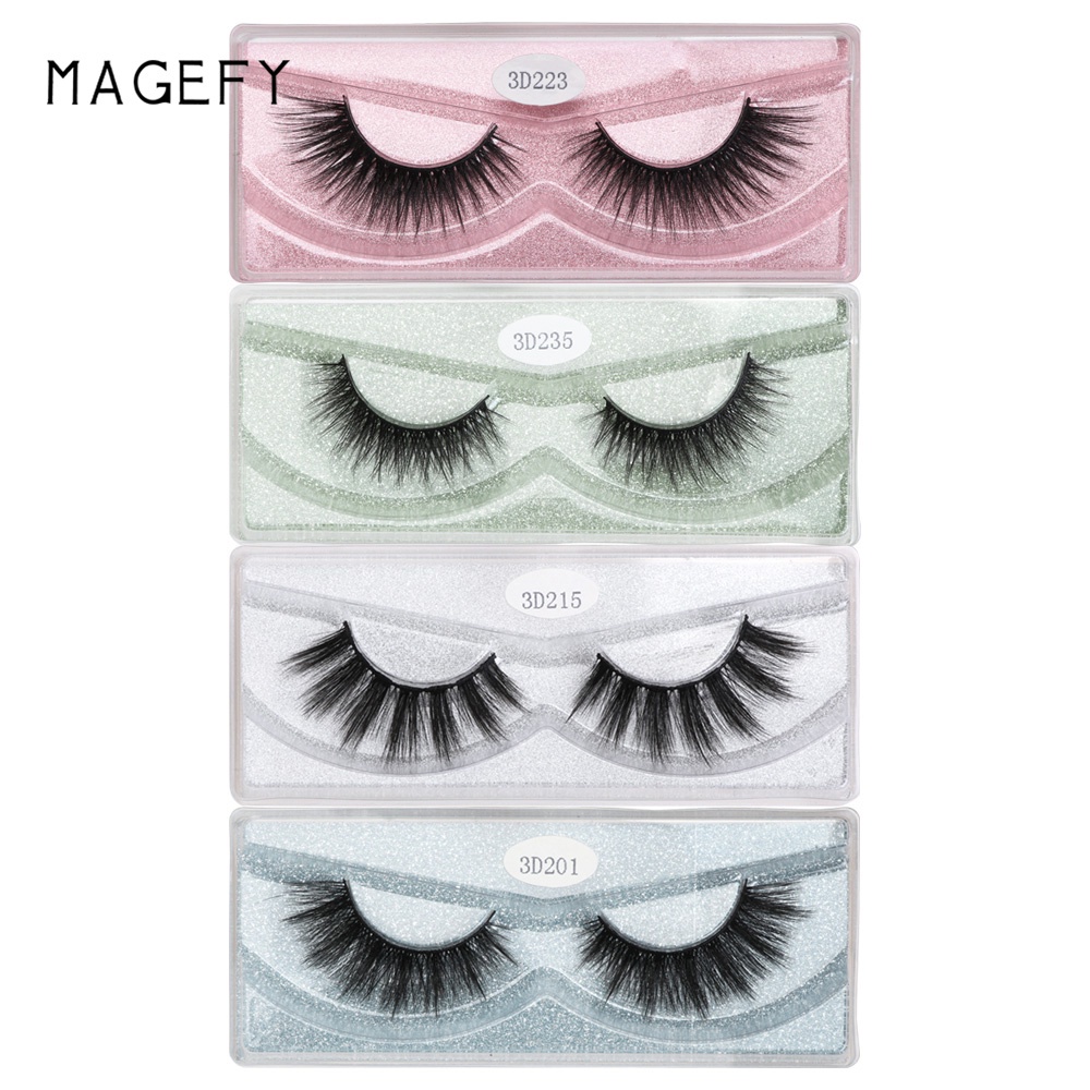 MAGEFY 12 Pairs/Box 3D Handmade False Eyelashes Synthetic Hair 10-15mm Waterproof Soft Thick Natural  False Eyelashes Makeup Beauty Tools