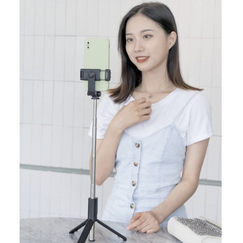 Tongsis Bluetooth Tripods 4in1 Selfie Stick Remove Camera Makaron Full Color (PsS)