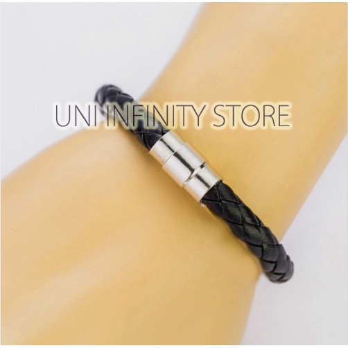 JWLB0119 Gelang Kulit Anyam Simple Pria Wanita Magnetic Leather Bracelet