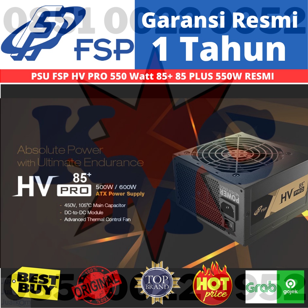 POWER SUPPLY FSP HV PRO 550 WATT 85 + 85 PLUS 550W RESMI