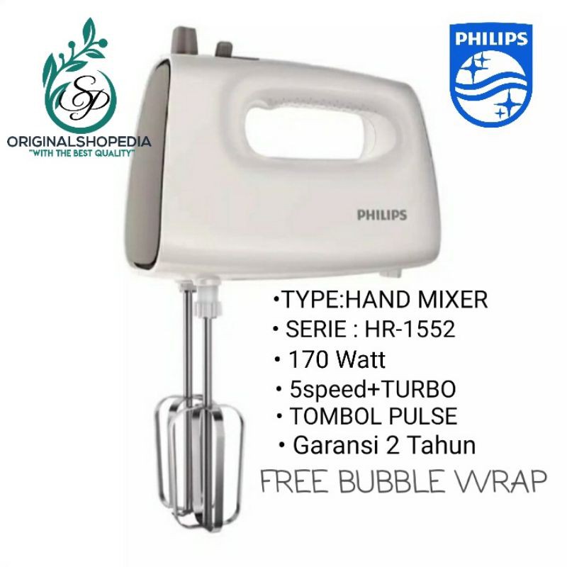 Jual HAND MIXER PHILIPS HR1552 MIXER TANGAN PENGADUK ADONAN KUEROTI