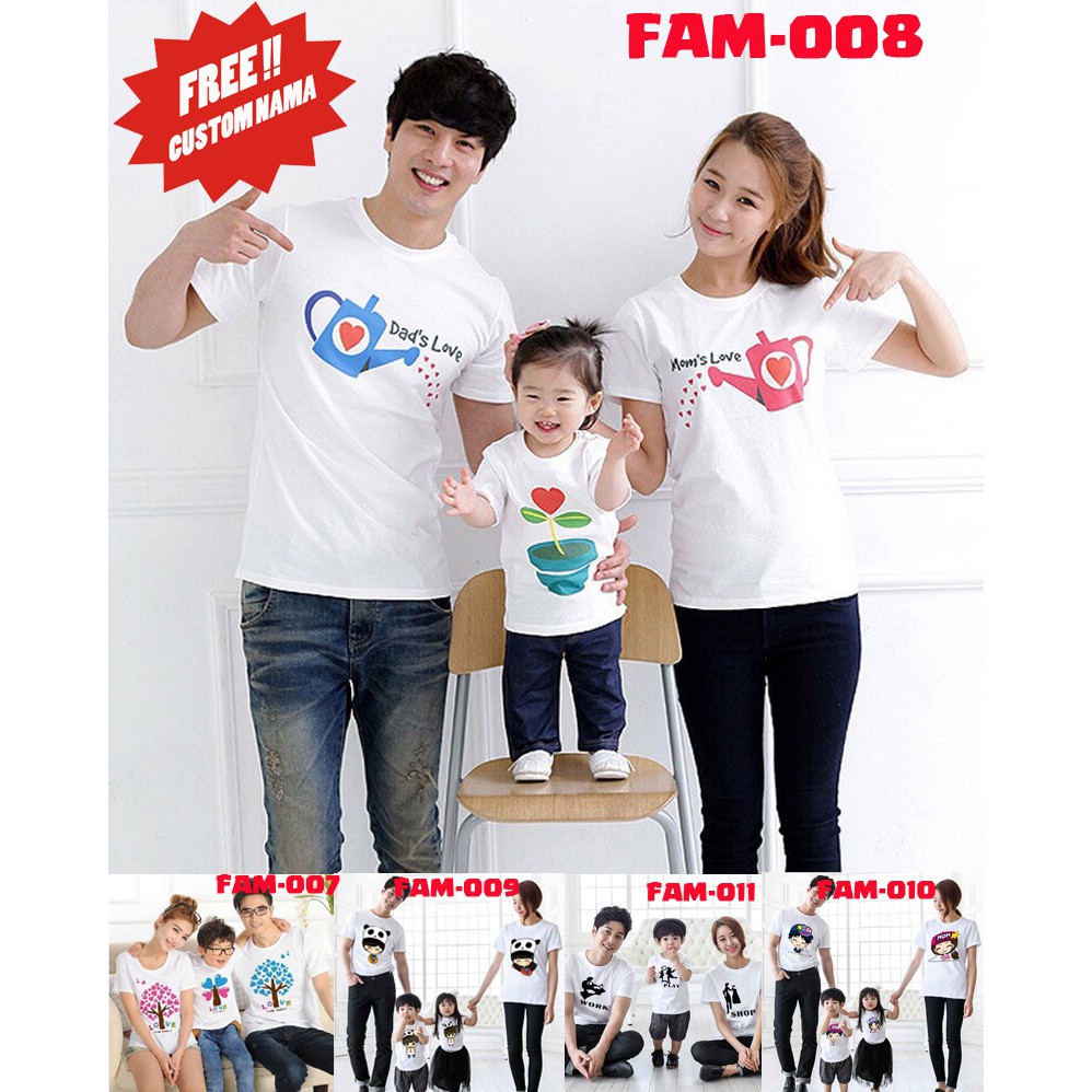 [FREE NAMA !!] KAOS KELUARGA / FAMILY T-SHIRT 100% COTTON PREMIUM