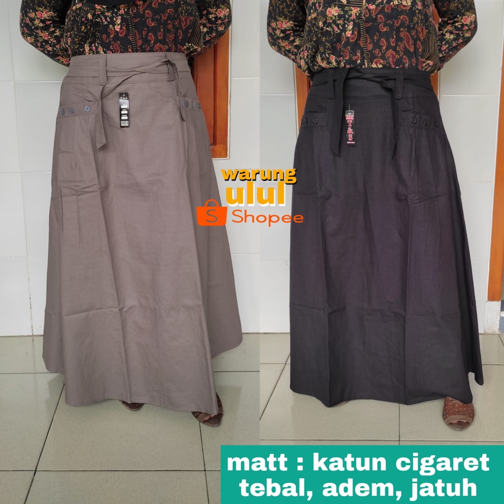 rok mayung lebar katun cigaret casual skirt