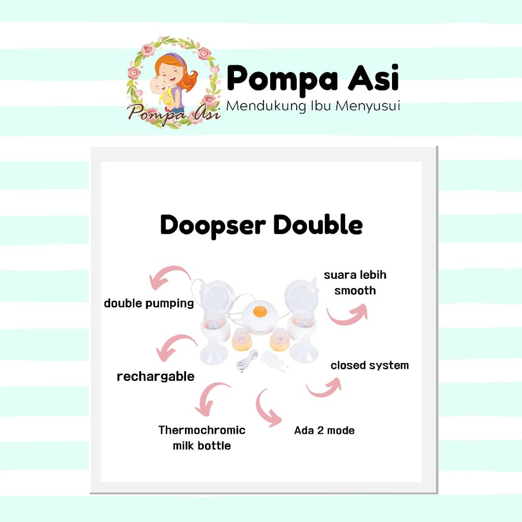 Doopser Double Electric Breast Pump Pompa Asi Elektrik Portable Murah Berkualitas By Mallpomopaasi