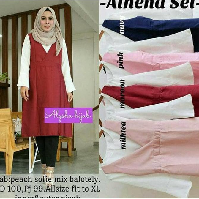 FASHION WANITA DAN PRIA SHIREEN SET 2IN1 ATASAN LUARAN/BUSANA MUSLIM MODIS/PAKAIAN MODIS CEWE