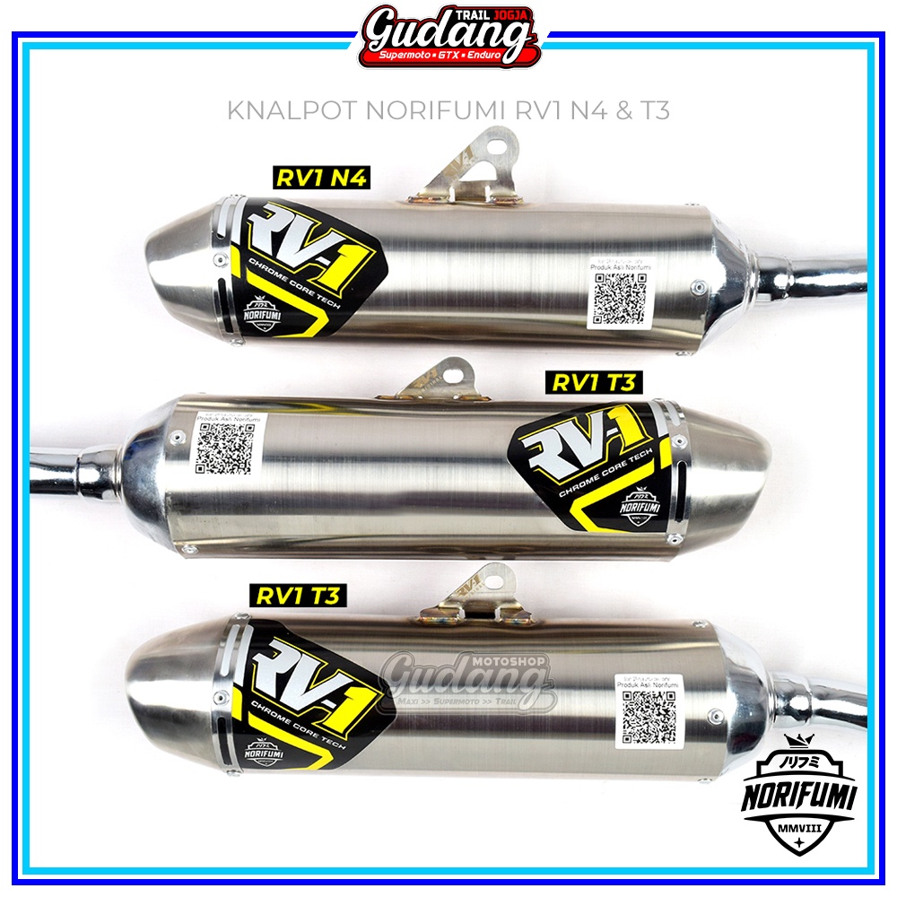 Knalpot Norifumi RV1 N4 RV1 T3 WR 155 KLX DTRACKER CRF 150 Chrome Original