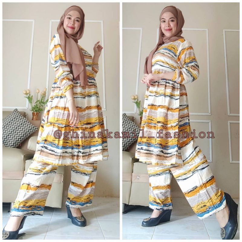 DASTER ARAB TUNIK SETELAN TIEDYE CIRCLE FREE MASKER by NONI DRESS
