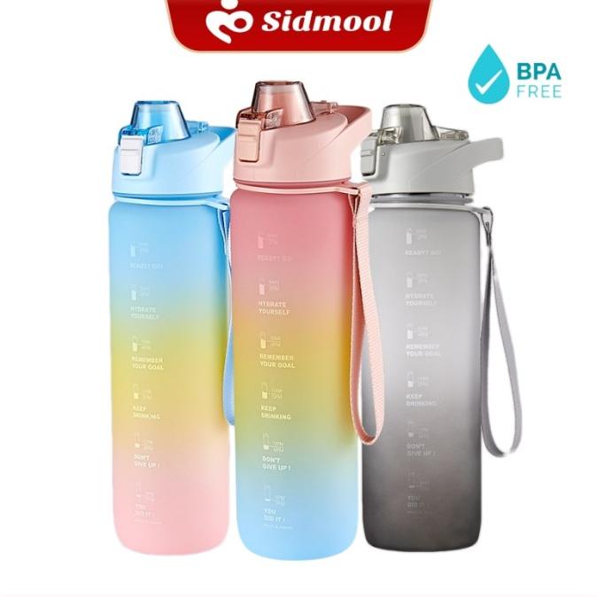 Botol Minum Motivasi 1 liter Tutup Flip Botol Minum Pastel 1 liter