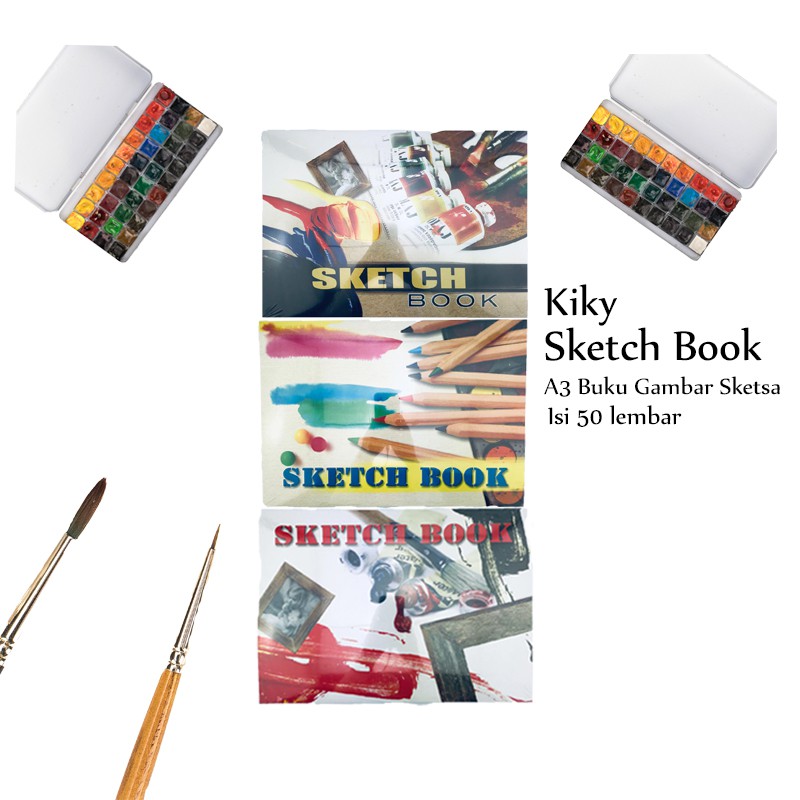 Kiky /  Sketch Book / Buku Gambar Sketsa / A3 / 50lembar