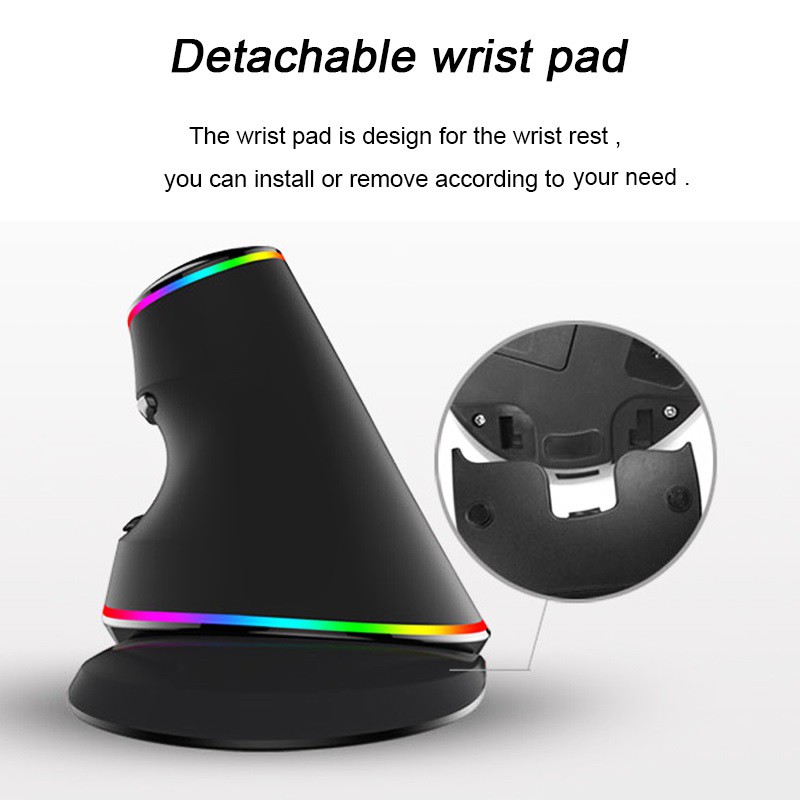 DELUX M618 PLUS - Wired Optical Ergonomic Vertical Mouse RGB Version