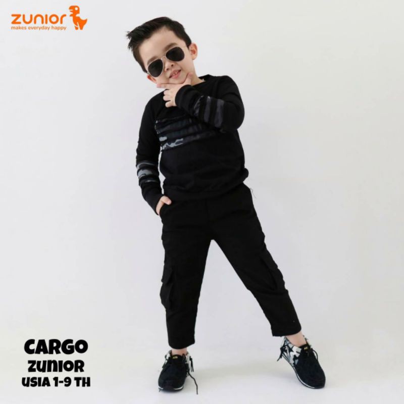 Cargo Anak Zunior Premium Hitam 1-12 Tahun