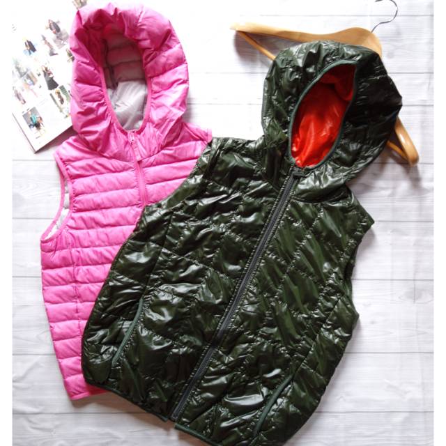 Uniqlo Kids Vest Down Hoodie Jacket Jaket Rompi Bulu Angsa Anak Original Second Branded