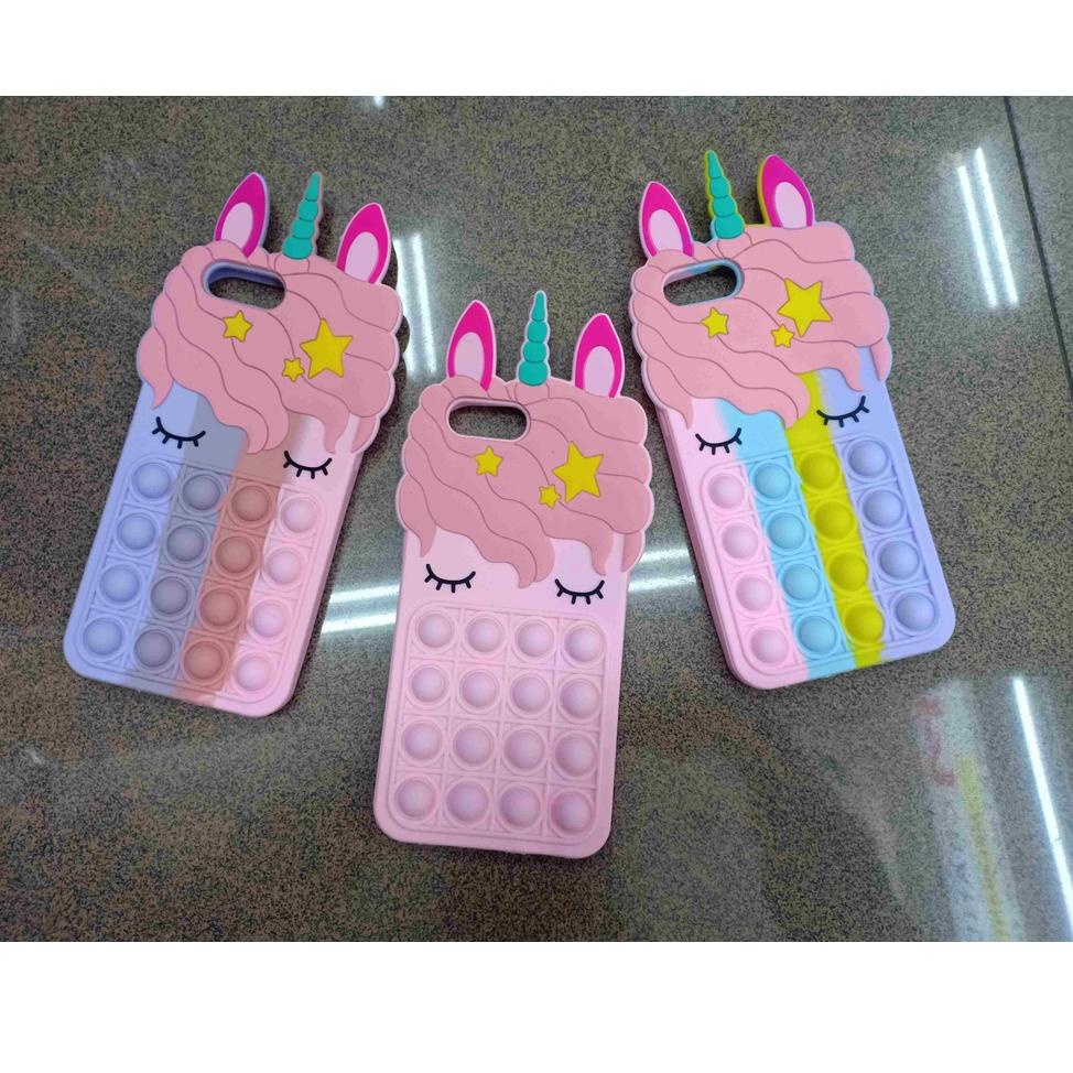 p21≦ Pop it Vivo Y15s Y91c Y17 Y12 Y15 Y91 Y93 Y95 Case 3D Karakter Unicorn Kuda Poni Soft Casing