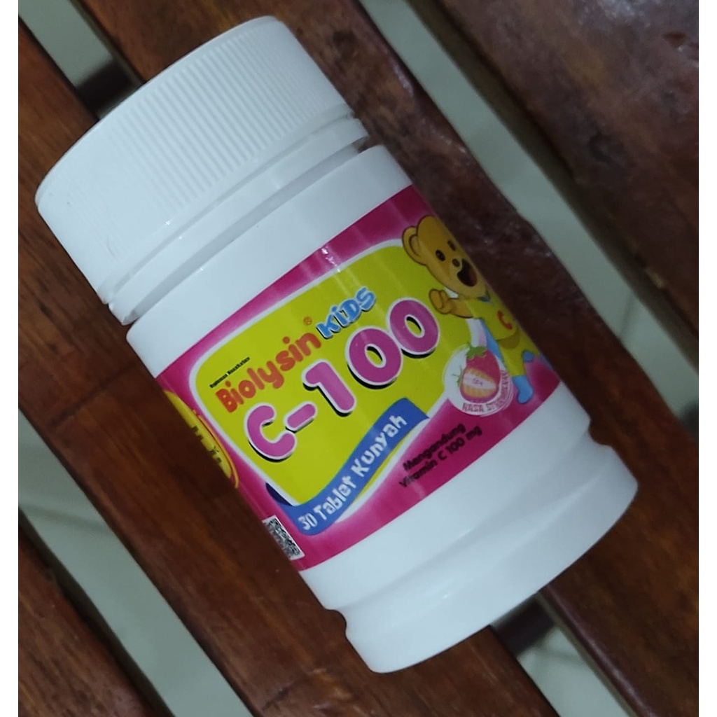 Biolysin Kids C-100 isi 30 Tablet Kunyah / Rasa Strawberry / Vitamin C / Vitamin Anak