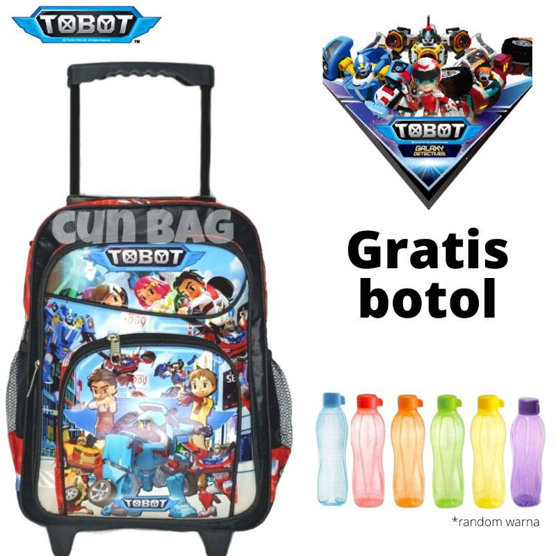 NIQABIS TAS KOPER ANAK LAKI LAKI TOBOT SPIDERMAN ULTRAMAN GRATIS BOTOL TAS SEKOLAH ANAK PAUD TK SD