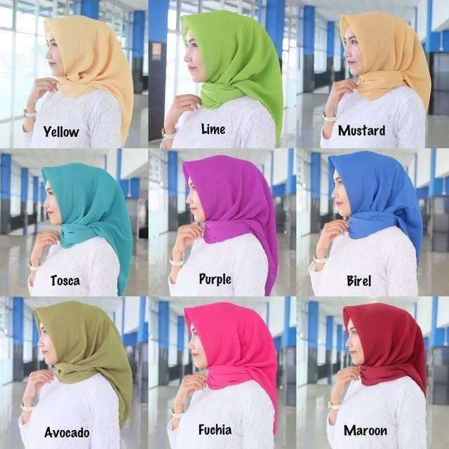 Jilbab BASIC Segiempat Double Hycon PART 1