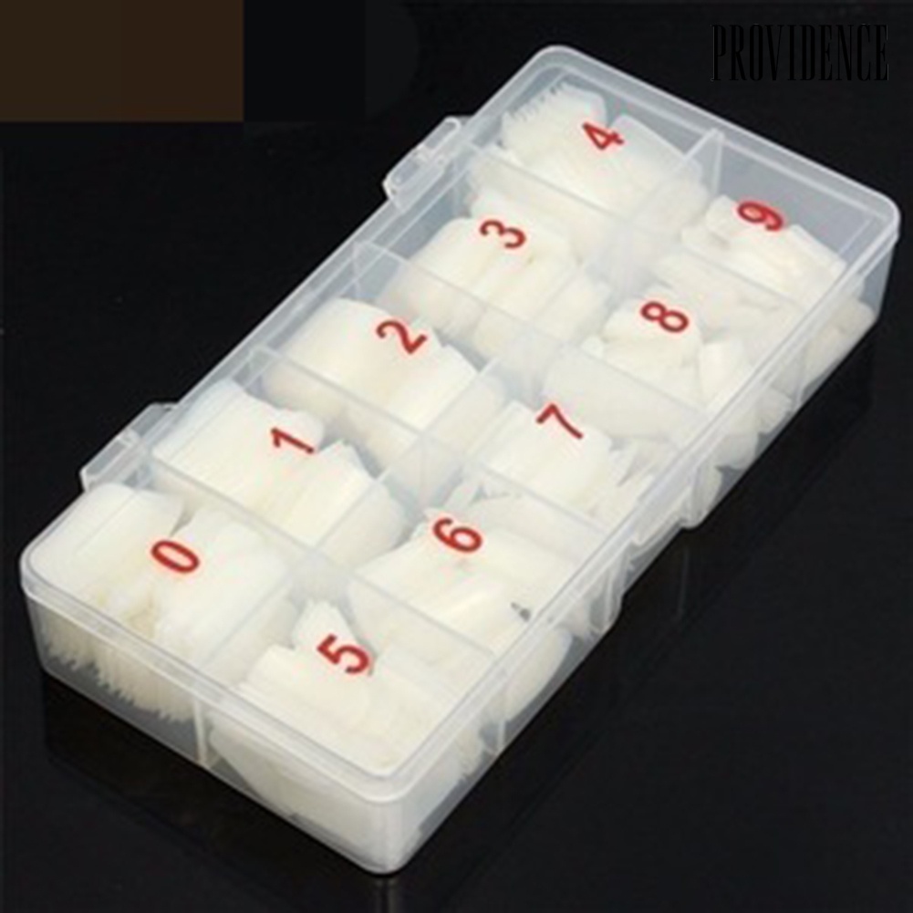 Providence 500Pcs/Set Full Cover Acrylic False Nail Tips Faux Fingernails Manicure DIY Tool