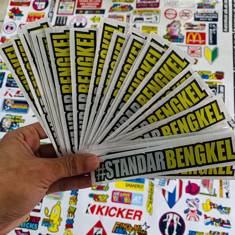 Sticker standar bengkel cutingstiker tumpuk