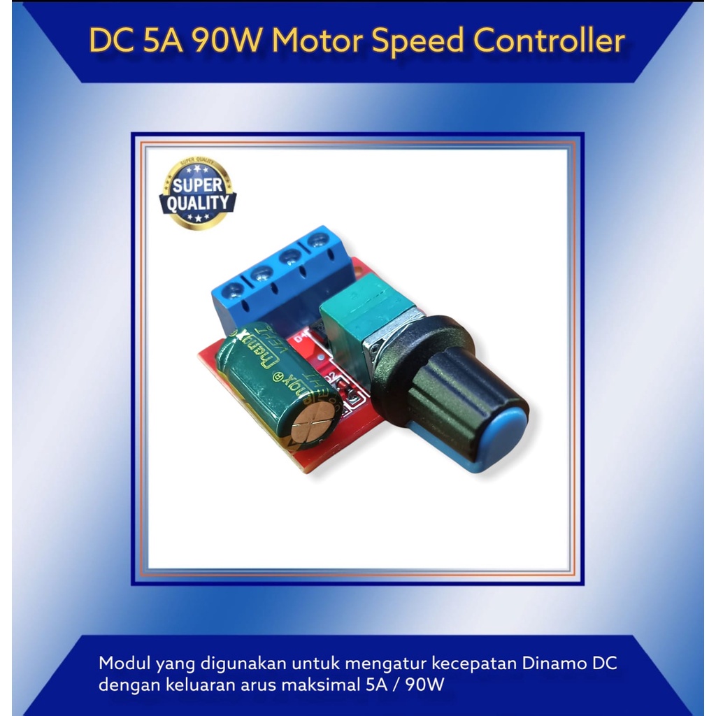 Dimmer DC / Motor Speed Controller Mini 5A 90W PWM 5-28V DC-DC