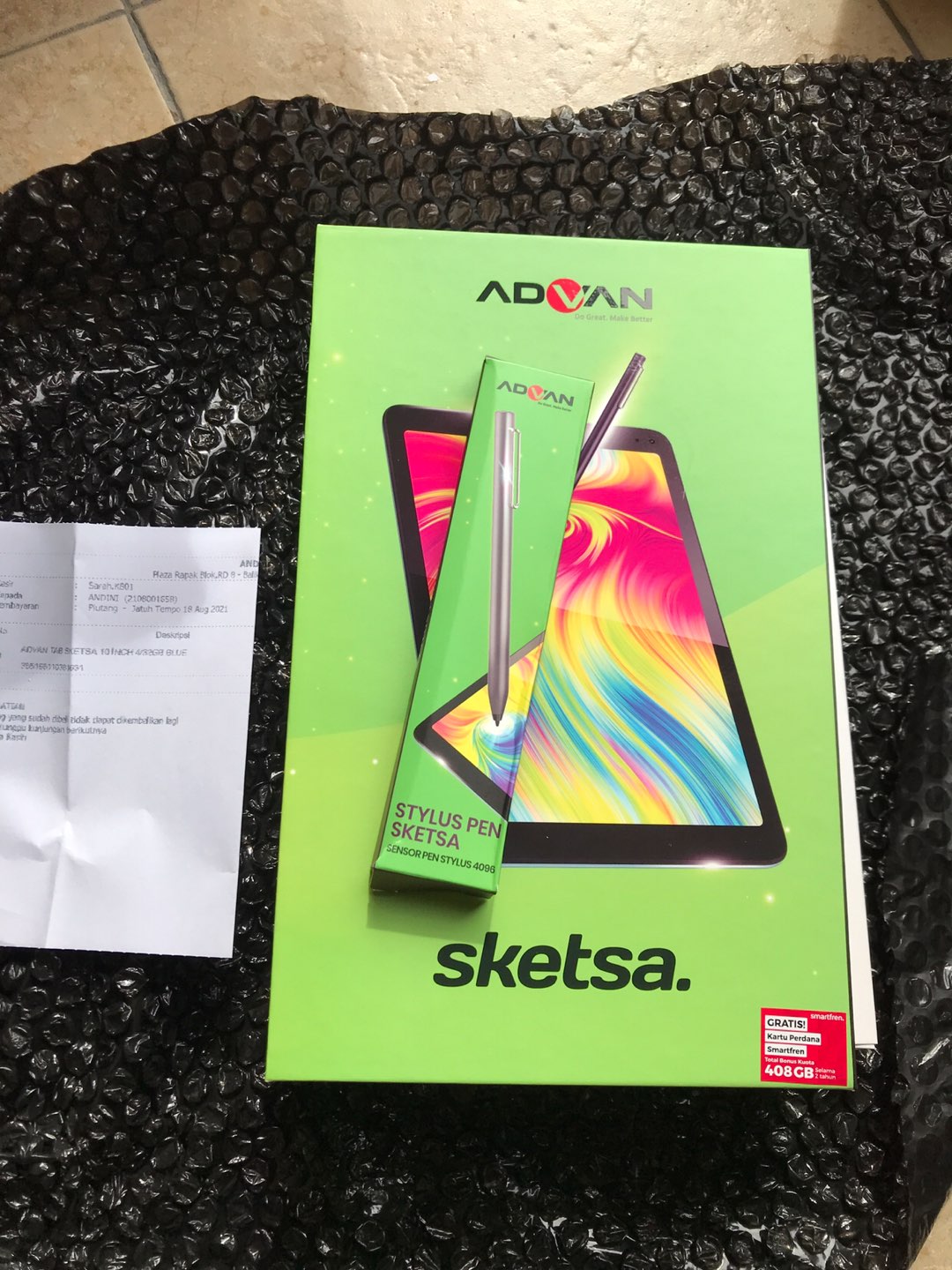 Advan Tab Sketsa 4 32gb 10 Inch Include Stylush Flip Cover Shopee Indonesia