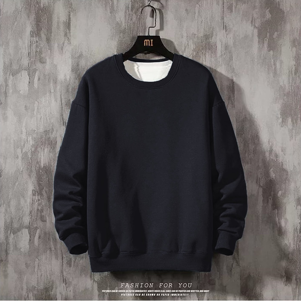 Jaket Semi Anti Air Musim Dingin Outdoor Indoor Premium REI-CREWNEK POLOS HITAM