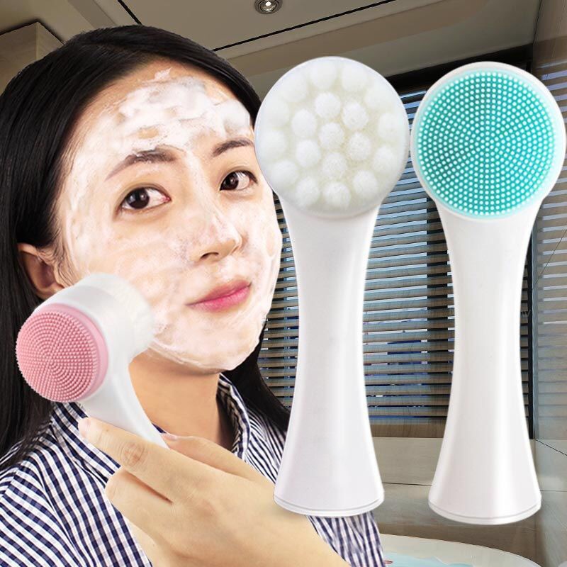 BRUSH/ SIKAT PEMBERSIH PIJAT WAJAH KOMEDO | FACE FACIAL SILICON 2IN1 IMPORT