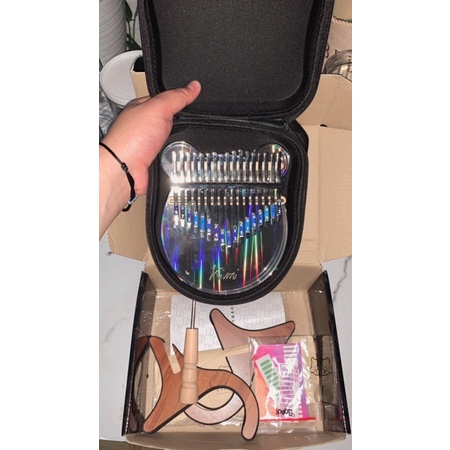 kalimba rainbow arcylic 17 keys, kalimba pelangi, kalimba kimi, kalimba crystal rainbow