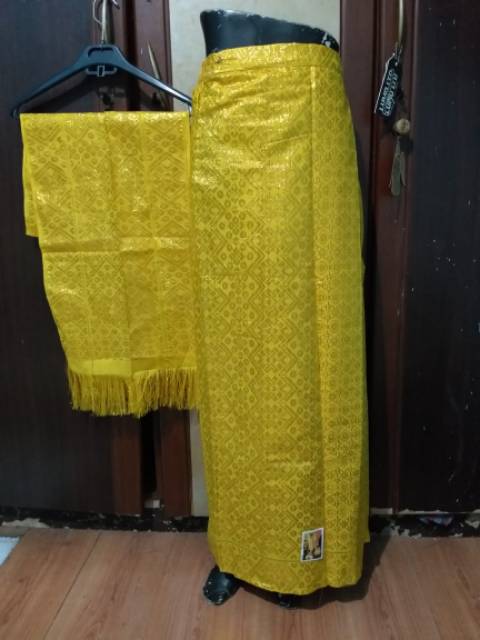 Rok songket motif padang owerslag bonus selendang