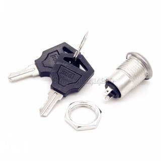 Jual Saklar Kunci 12mm Mini Key Switch ON OFF Lock Switch KS 02 KS02 ...