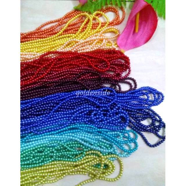 Mutsin berat monte Mutiara sintetis 4mm Mote 4mm per string (+-200pcs)