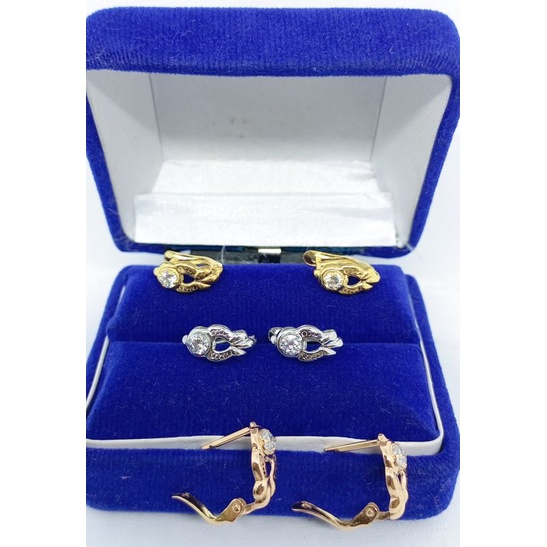 anting jepit perak asli lapis emas/anting jepit mp1 ukir/anting jepit asli silver 925