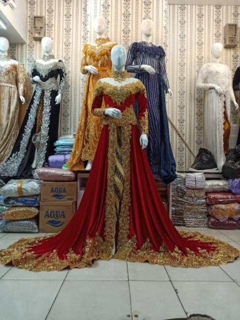 Kebaya Pengantin bludru full payet mewah/wedding dress