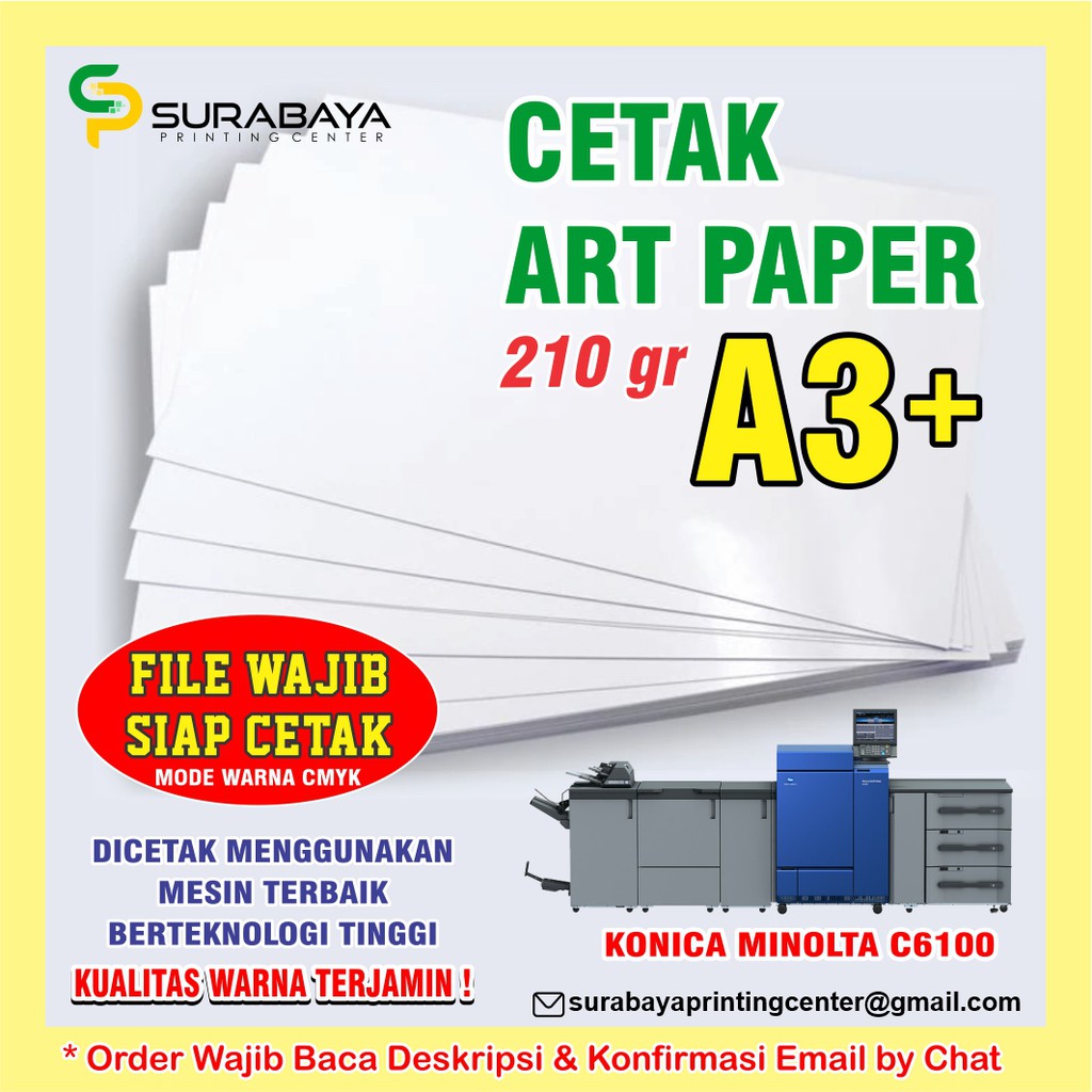 

CETAK ARTPAPER 210g A3+ FULL COLOUR TERMURAH