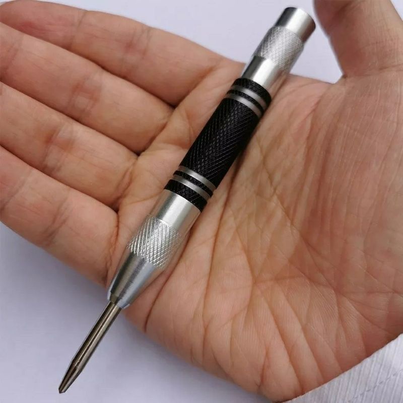 [BISA COD] Penitik Besi Automatic Drip Center Punch 128mm / 155mm Pen Penanda Titik Bor Otomatis