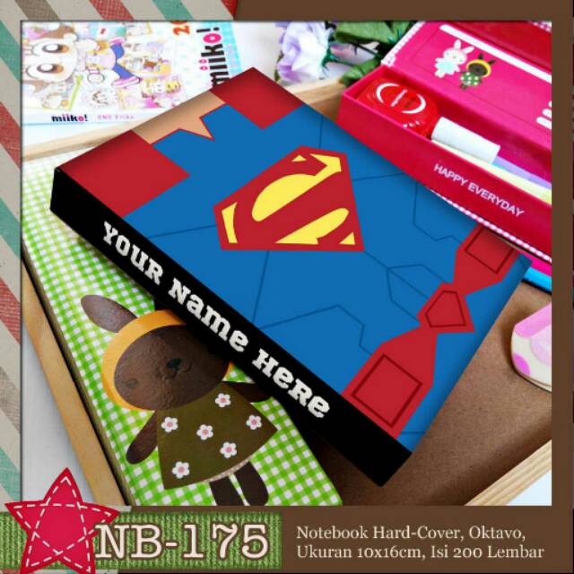 

Custom Notebook A6 Superman Batman super hero FREE TAMBAH NAMA