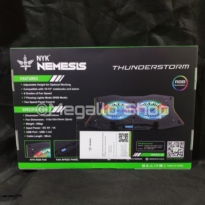 NYK X6 Thunderstorm RGB LED Cooling Pad Laptop / X-6 ThunderStorm