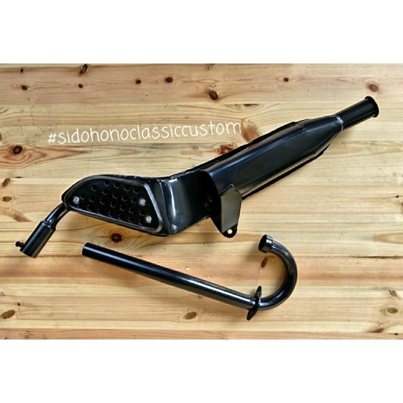 Knalpot set honda XL 125 honda XL hitam bagus